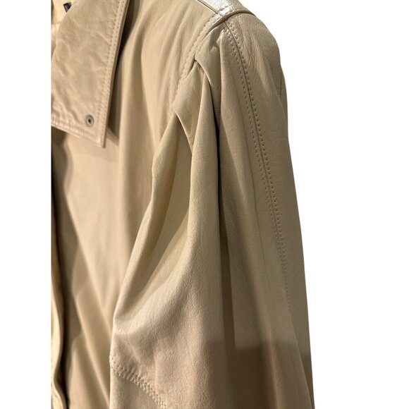 Avanti Tan Genuine Leather Bomber Jacket Size M, Made in Korea Pre-Owned - Picture 7 of 15